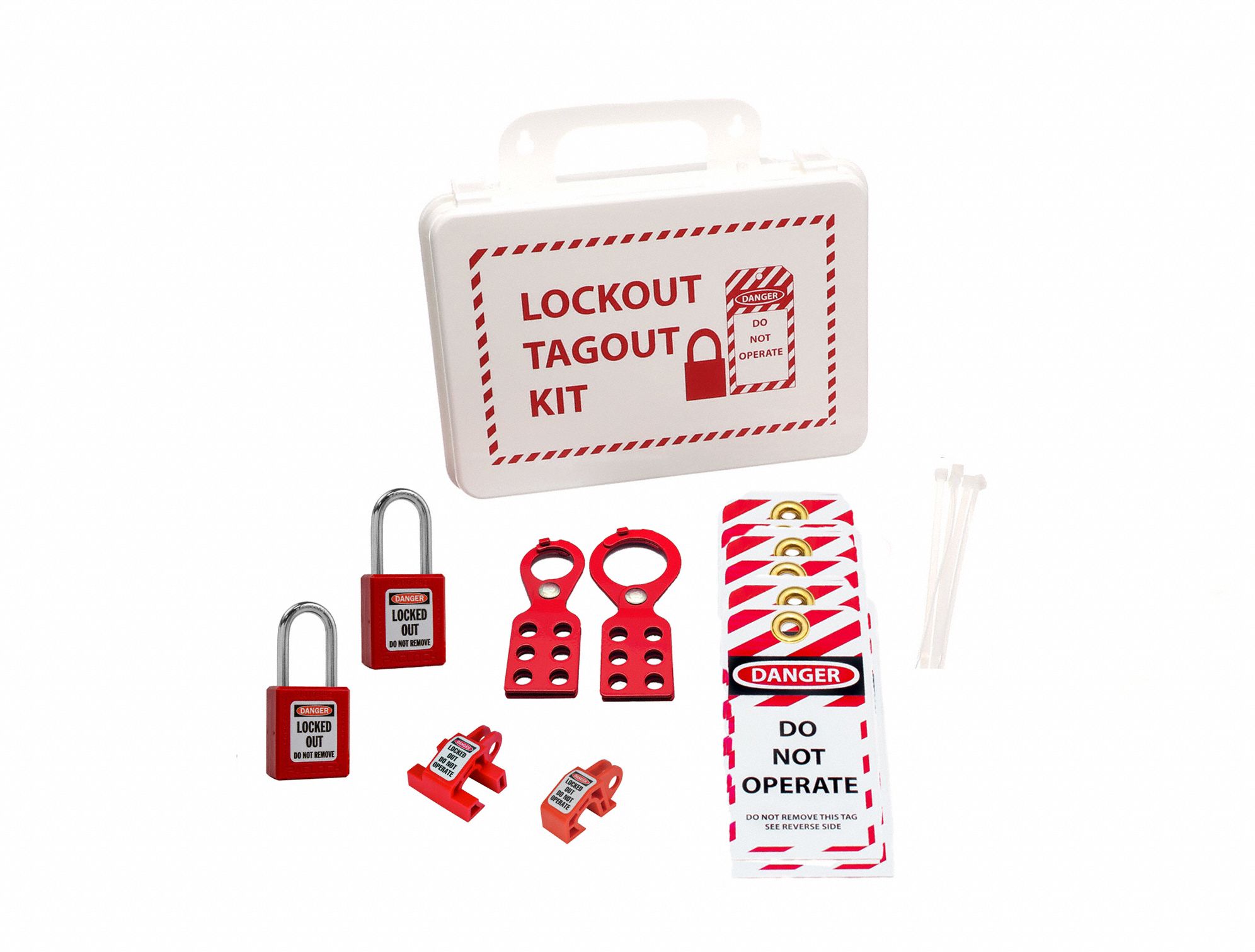 ZING, Electrical, Keyed Different Padlocks, Lockout Tagout Kit 808G22