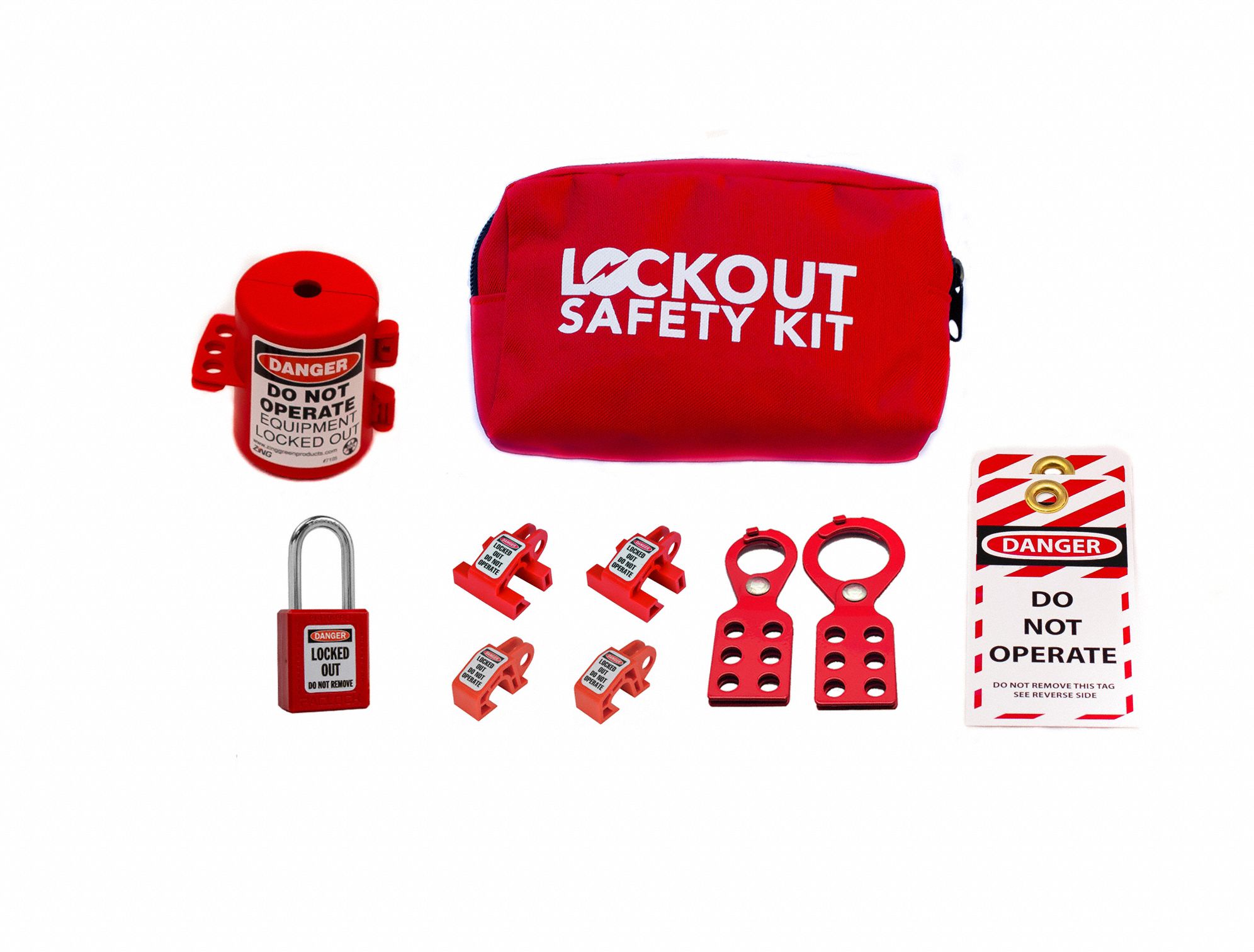 ZING, Electrical, Keyed Different Padlocks, Lockout Tagout Kit 808G25