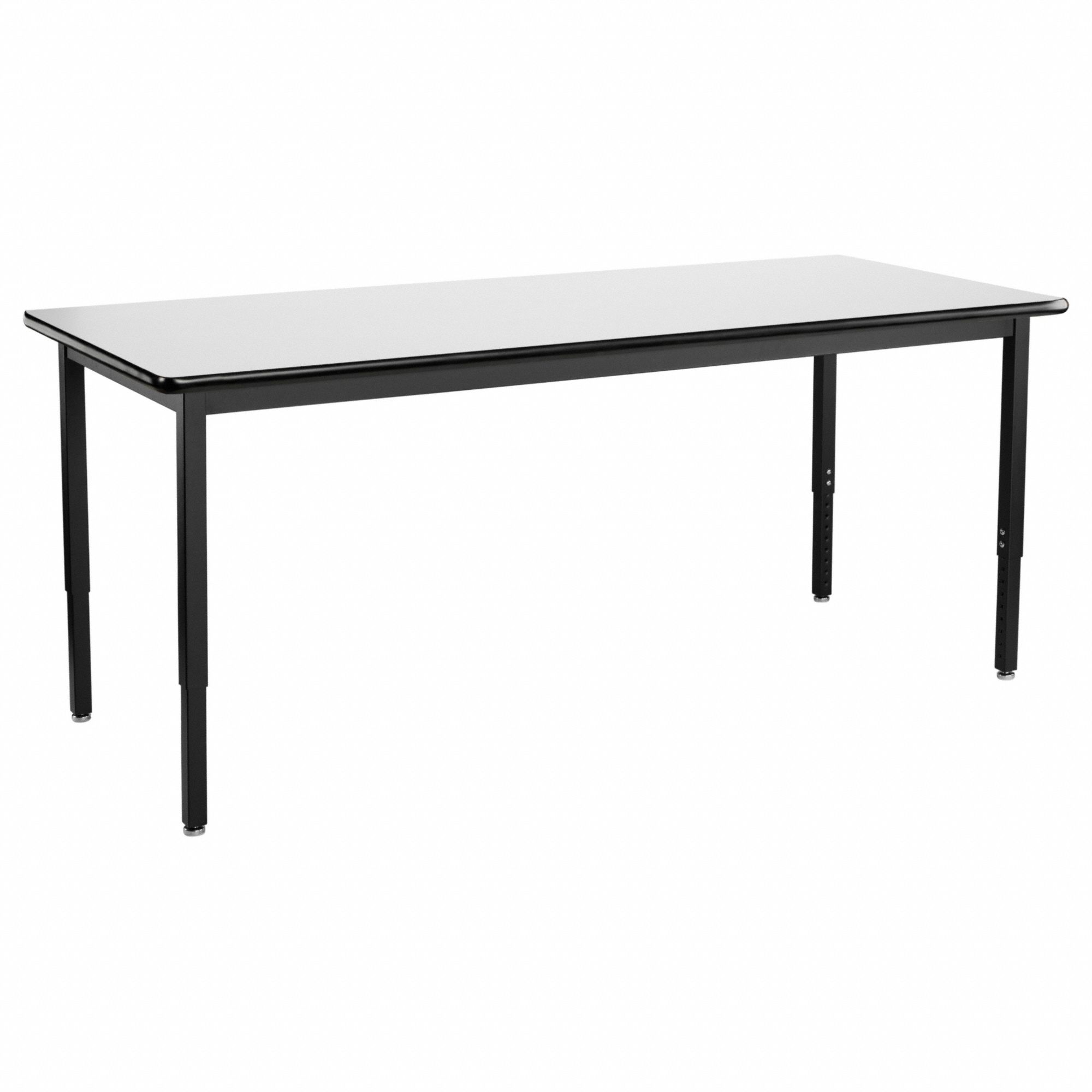 NATIONAL PUBLIC SEATING, White, Black, Conference Table 808WJ0HDT3
