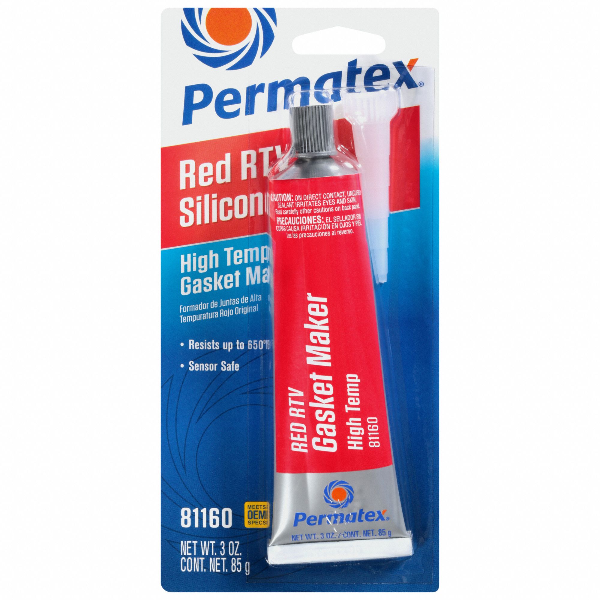 PERMATEX, HighTemp Red RTV, 3 oz, RTV Gasket Maker 2GXY981160