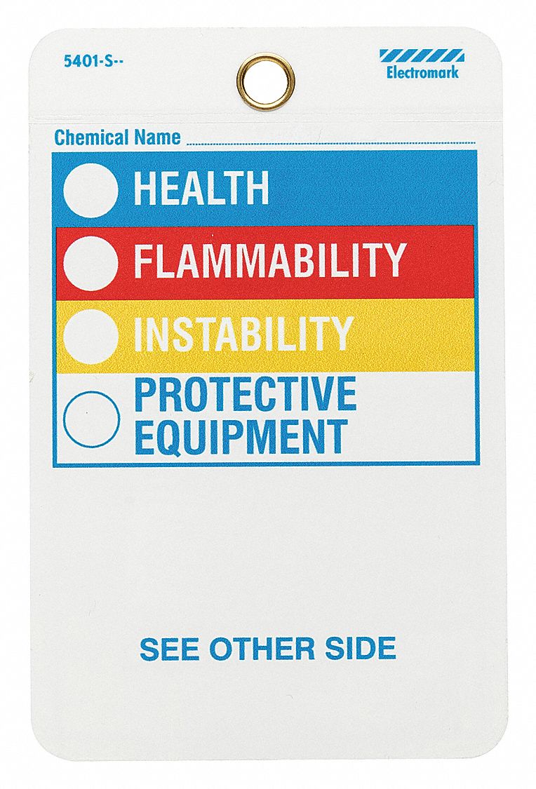 GRAINGER APPROVED HMIG Label, Polyester, Health, Flammability