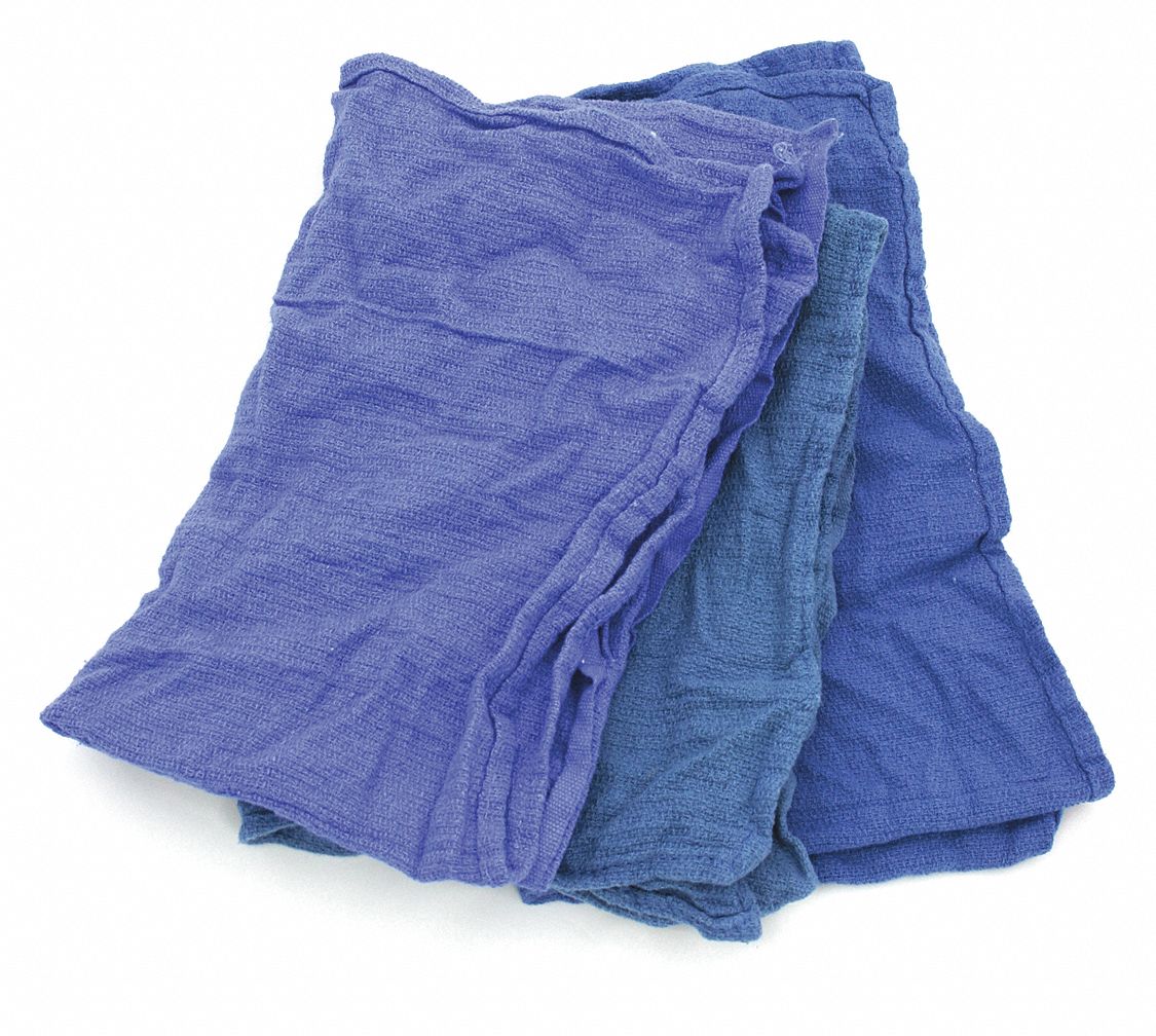 HOSPECO Cloth Rag, Huck Towel, Blue, Varies, 25 lb. 8CGK753925