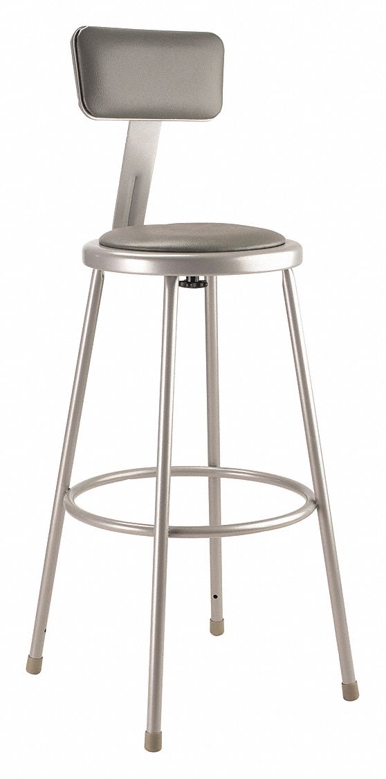 NATIONAL PUBLIC SEATING Round Stool with 30 in Seat Height Range and 300 lb Weight Capacity