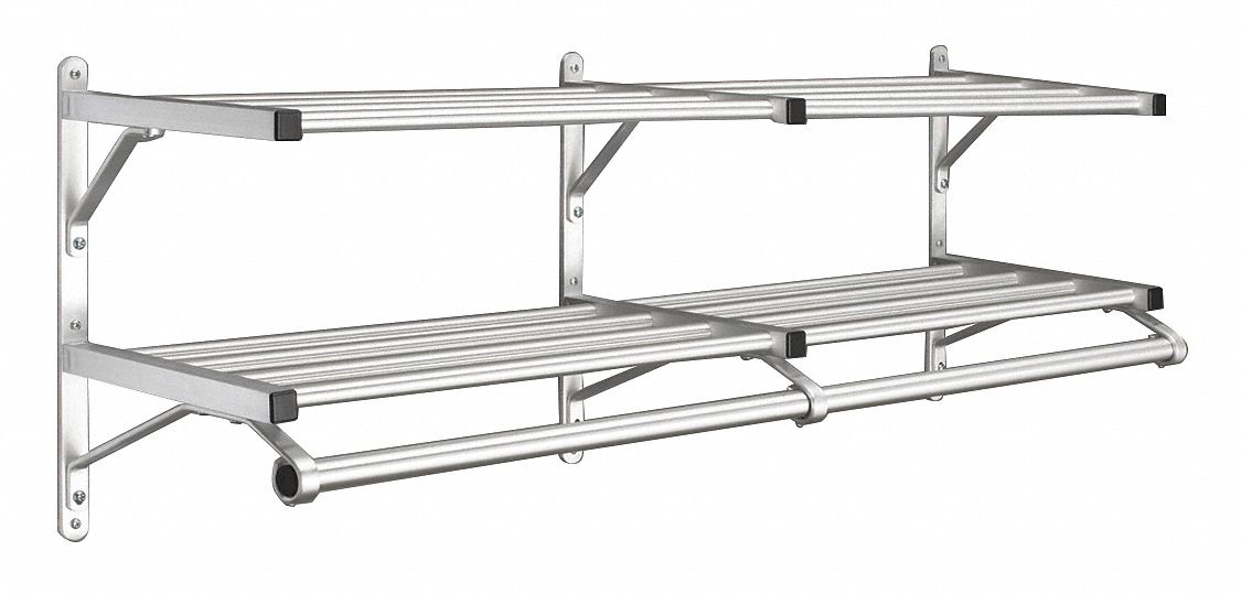 GLARO, 17 in, 13 in Dp, Coat Rack with 2 Shelves 8CW9450248SA