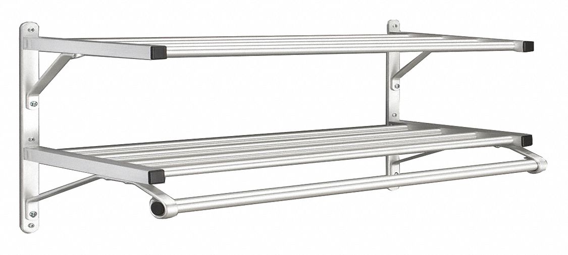 GLARO, 13 in Dp, 60 in, Coat Rack with 2 Shelves 8CW9550260SA