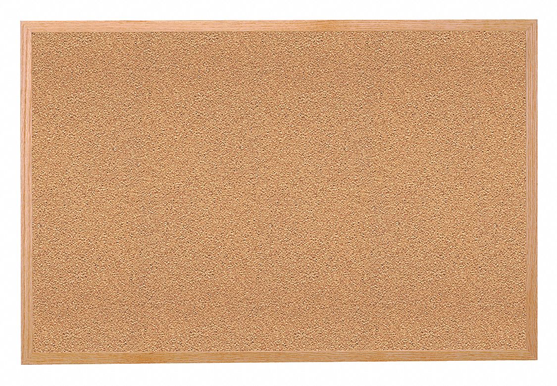 GHENT PushPin Bulletin Board, Cork, 48 1/2 inH x 96 1/2 inW, Natural 8DUJ2WK48 Grainger