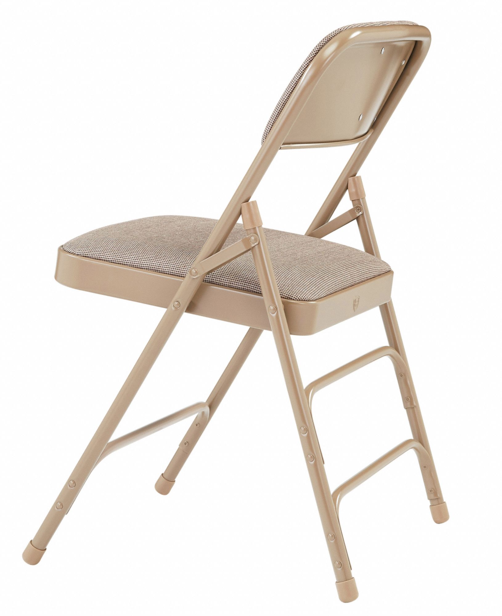 NATIONAL PUBLIC SEATING Folding Chair 2300 Series, Beige Seat, Fabric Seat, Steel Frame, 4 PK