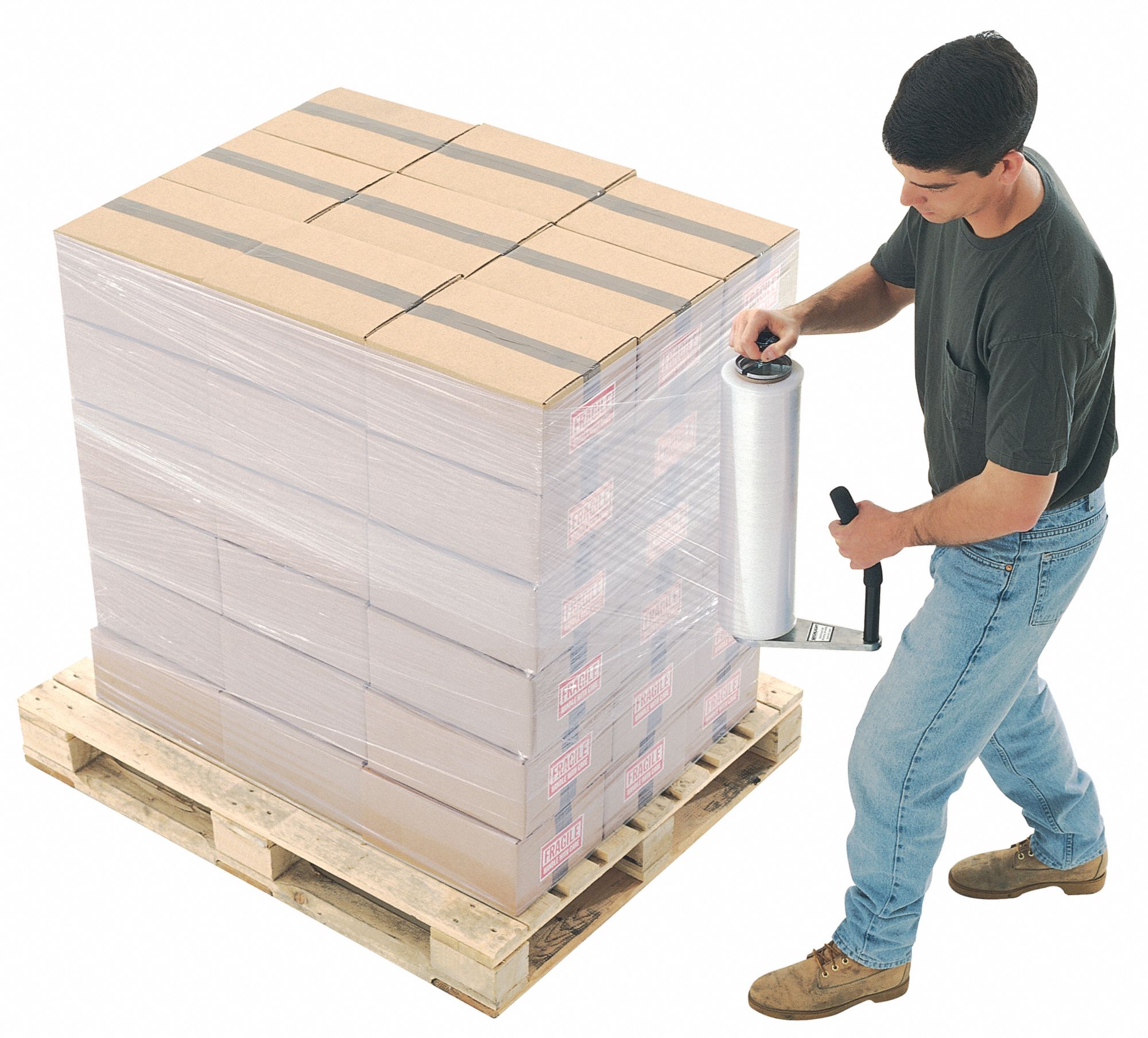 GRAINGER APPROVED General Purpose Hand Grade Stretch Wrap, Cast, 70 ga