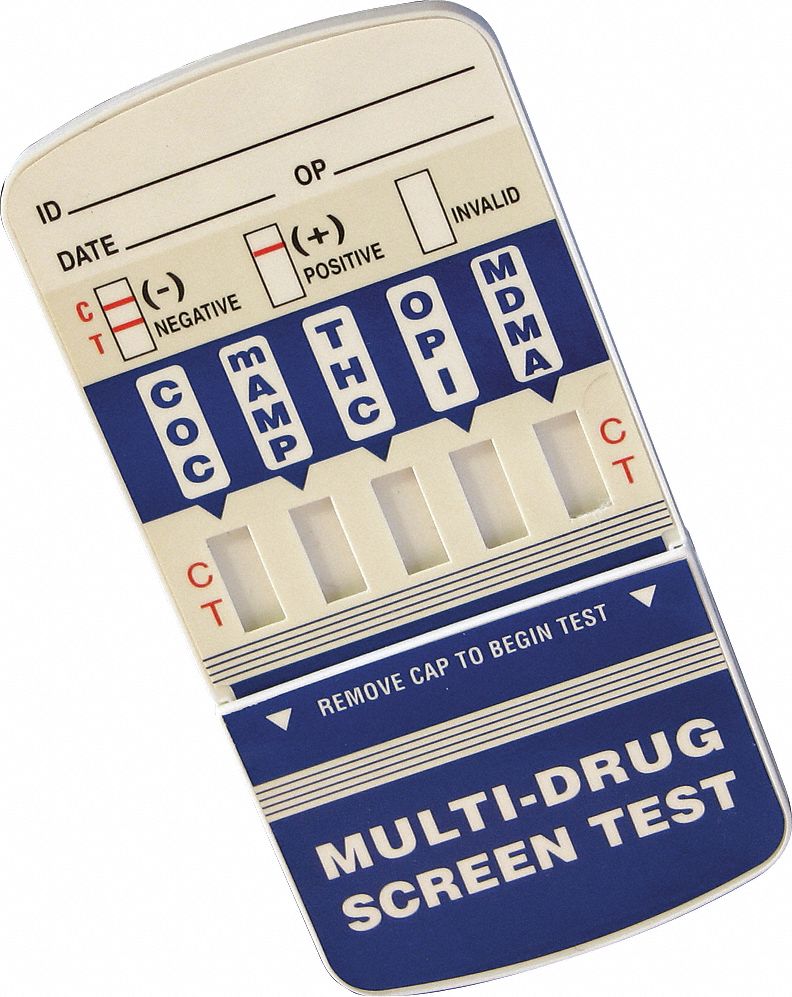 5Panel Drug Test Card, Detects Drugs and Metabolites; PK25 Grainger