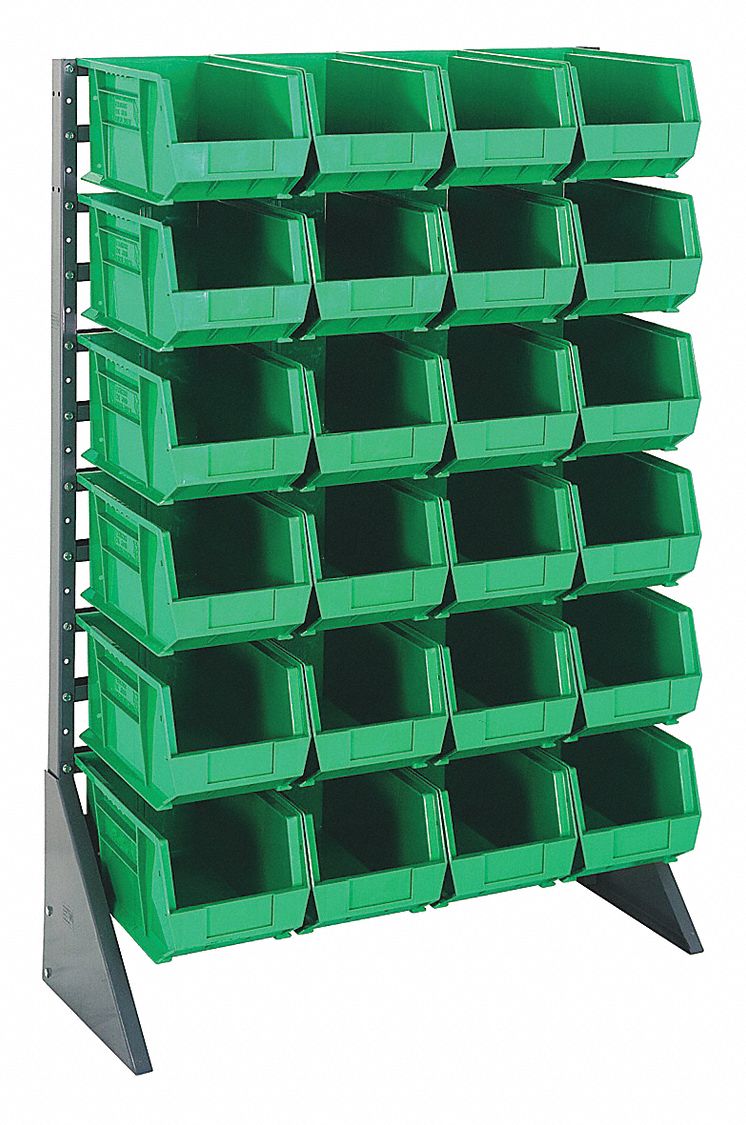 QUANTUM STORAGE SYSTEMS, 36 in x 54 in x 15 in, 1 Sided, Bin Rail Floor