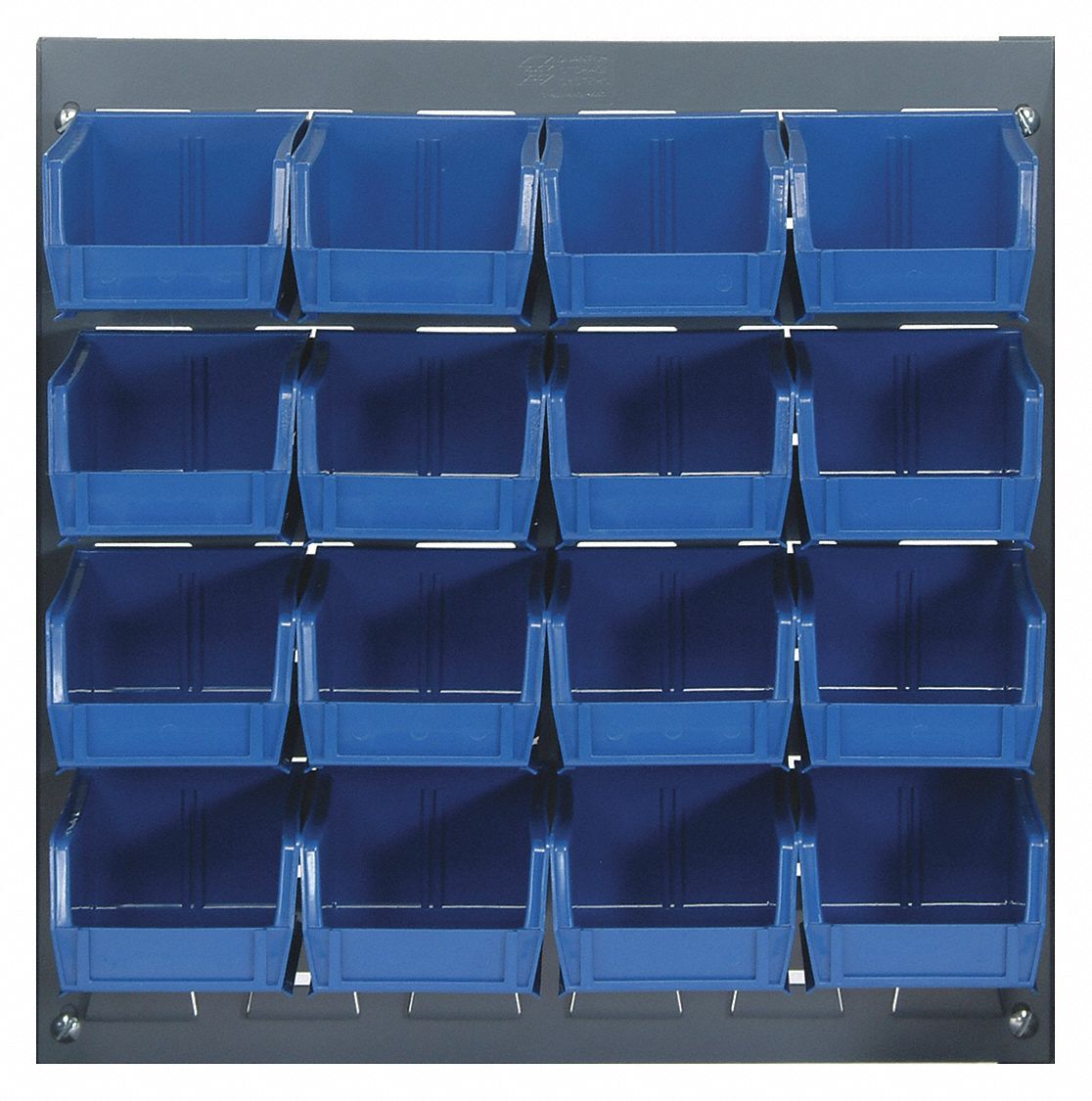 QUANTUM STORAGE SYSTEMS Louvered Panel with 16 Bins, 18 inW x 1/4 inD x 19 inH, Number of Sides