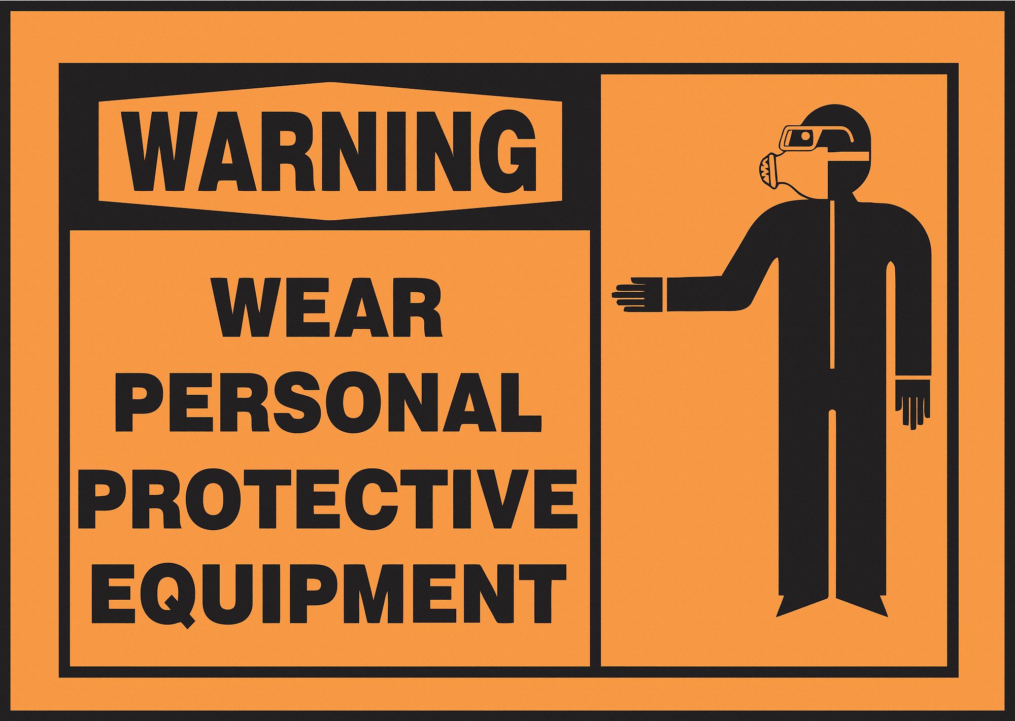 ACCUFORM Safety Label, Sign Format Traditional OSHA, Wear Personal Protective Equipment 8F777