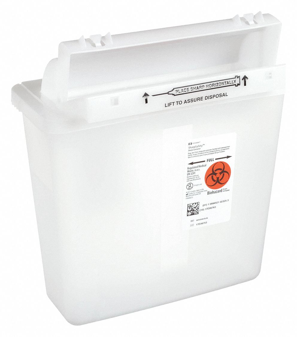 COVIDIEN, Sharps Container, 1.25 gal Capacity, Sharps Container 8M560