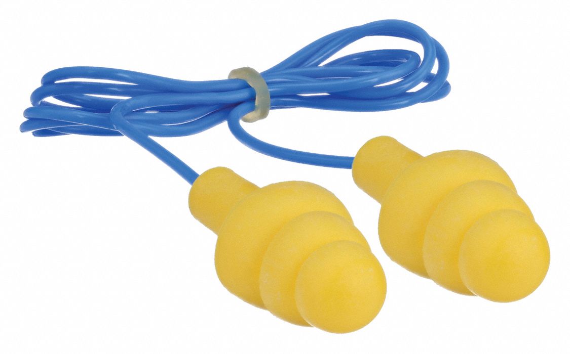 GRAINGER APPROVED Ear Plugs, Corded, Flanged, 25dB, PK5 8NG63EAR913 Grainger