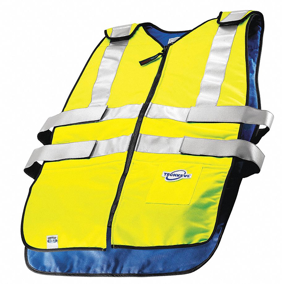 TECHNICHE Cooling Vest Cold Pack Inserts, 2XL, Green, Polyester, 2 to 3 hr, HookandLoop, 3