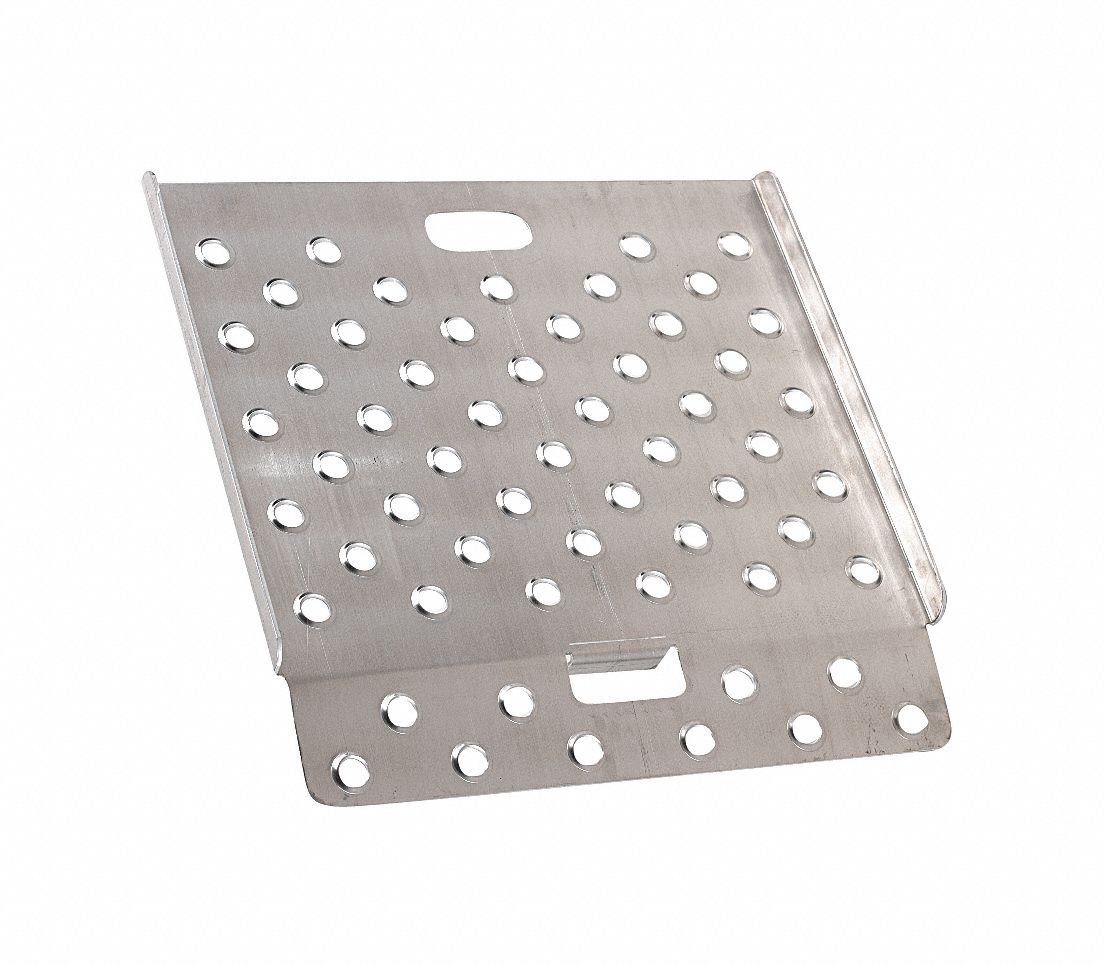 GRAINGER APPROVED 24"L x 22"W Aluminum Curb Ramp, Silver 9THG9