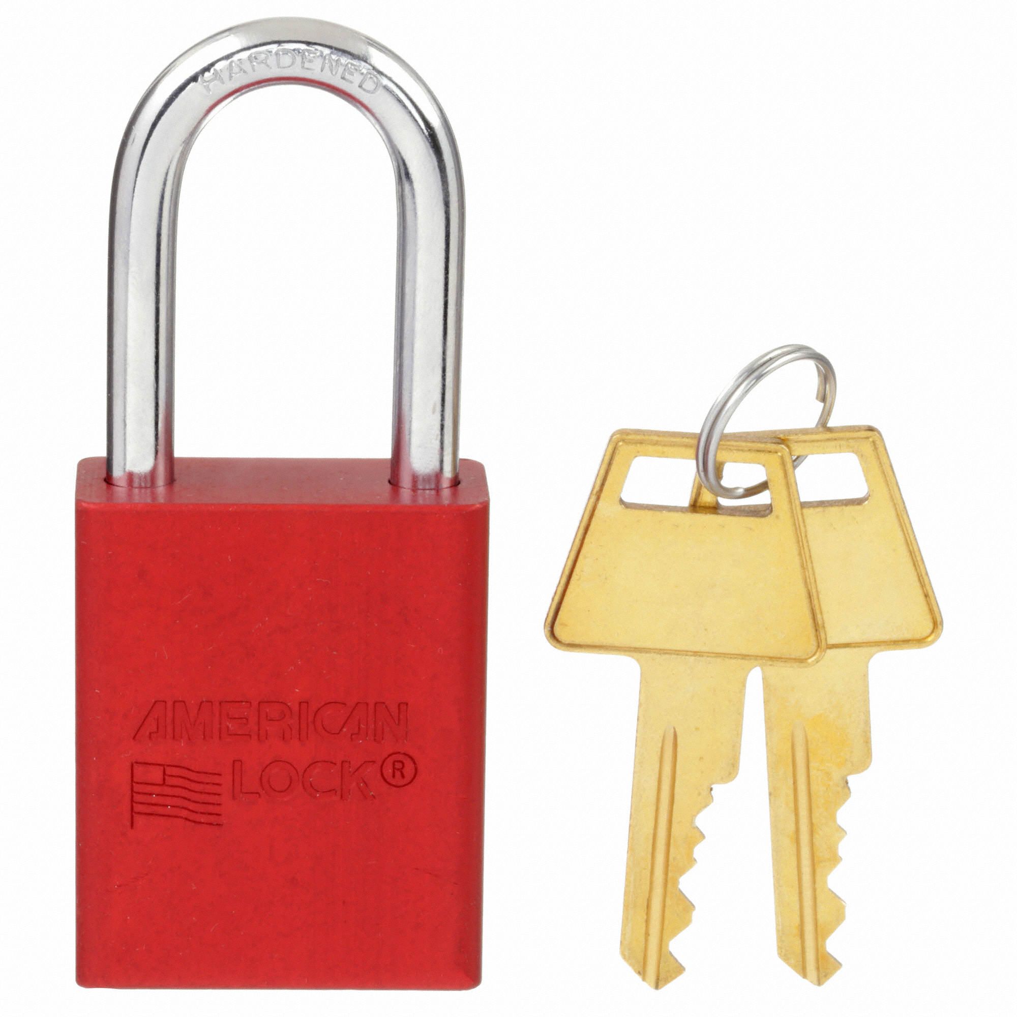 AMERICAN LOCK Lockout Padlock, KA, Red, 17/8"H, PK24 8TNF7