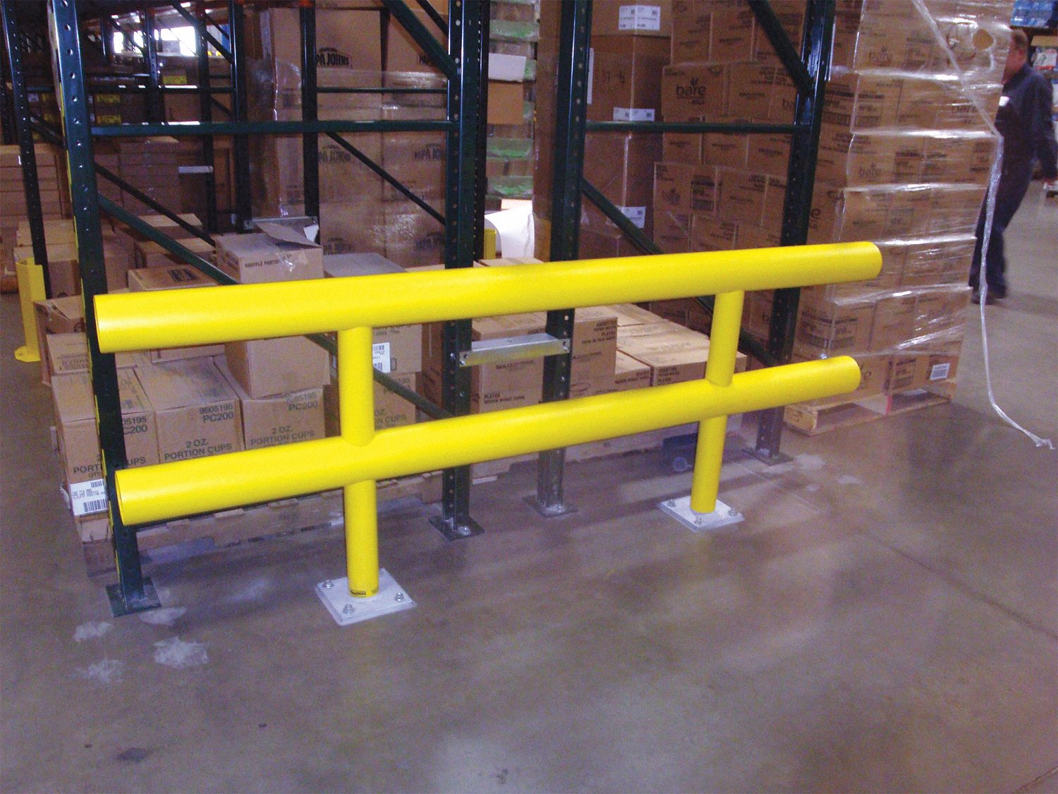 IDEAL SHIELD Safety Yellow, Steel/High Density Polyethylene, Guard Rail
