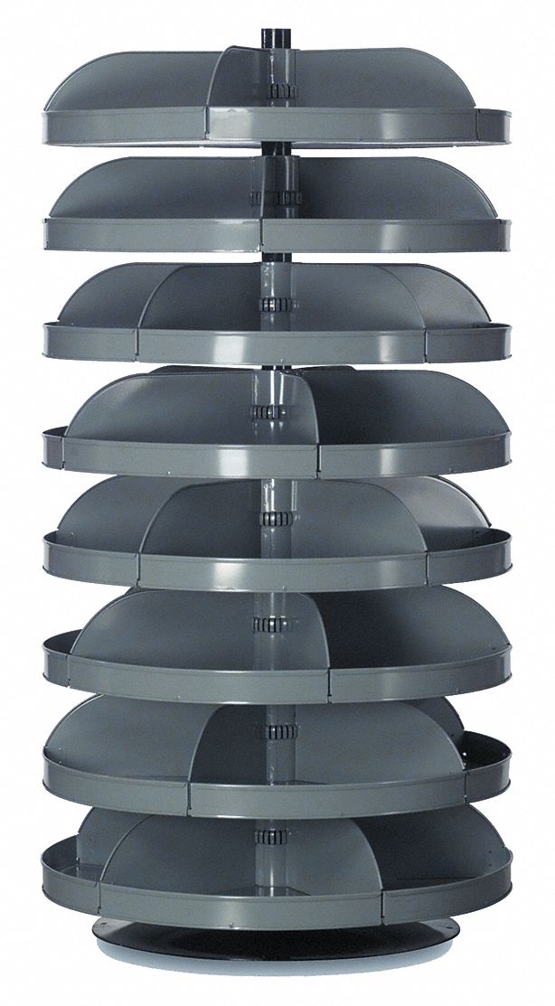 DURHAM MFG Revolving Storage Bin 65 1/2 in x 34 in, 8 Levels, Flat