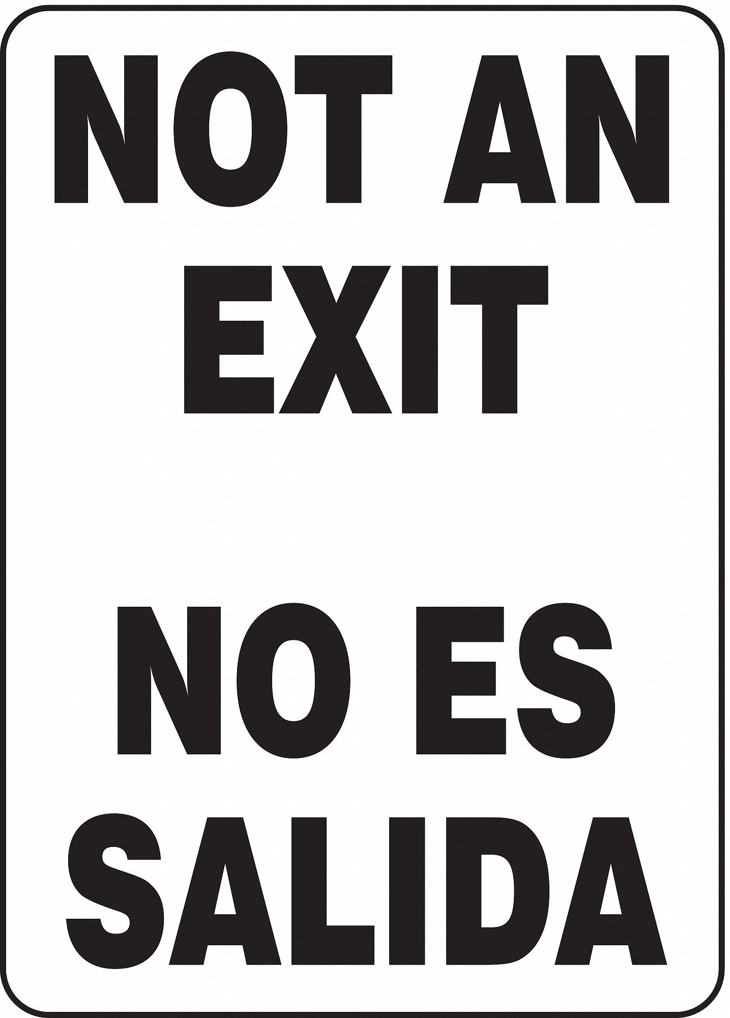 Vinyl, SpanishBilingual Exit Sign, 10" Width, 14" Height, DoubleSided