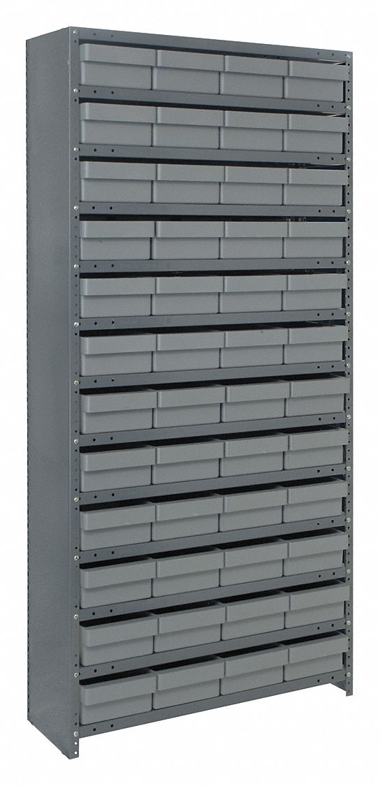 QUANTUM STORAGE SYSTEMS Steel Enclosed Bin Shelving with 48 Bins, 36