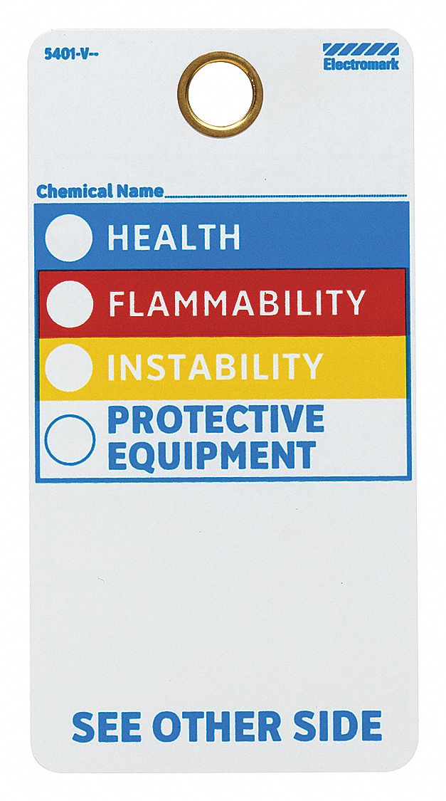 ELECTROMARK HMIG Label, Vinyl, Chemical Flammability and Reactivity, Multicolor, 5 3/4 in Height