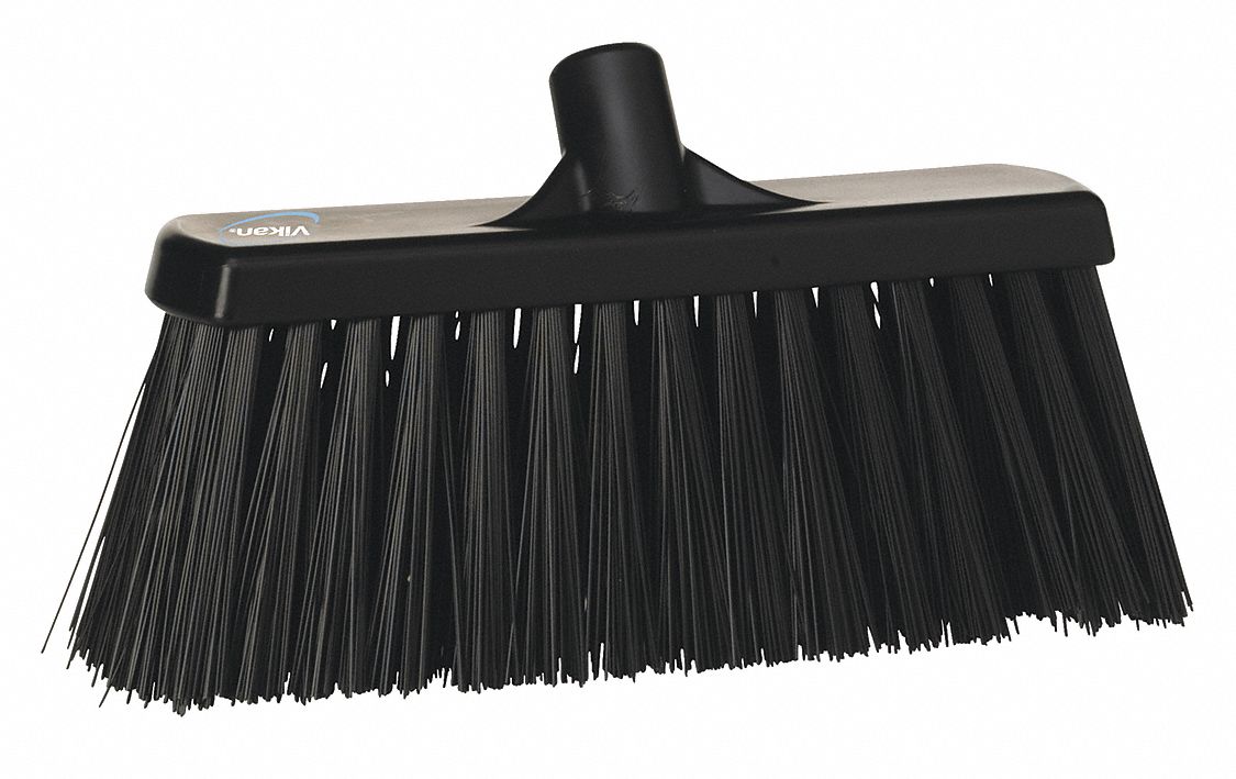 VIKAN Floor Broom Head Plastic, 12 in Sweep Face, No Handle Broom