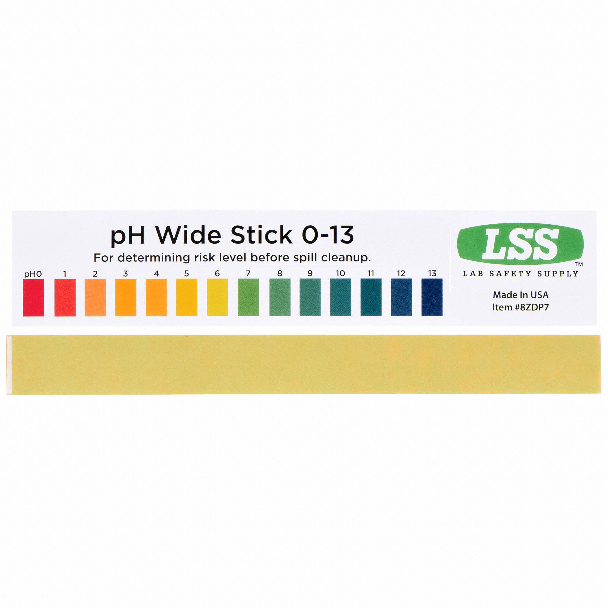 LAB SAFETY SUPPLY pH Stick 25 PK Range 0.0 to 13.9 pH 8ZDP78ZDP7
