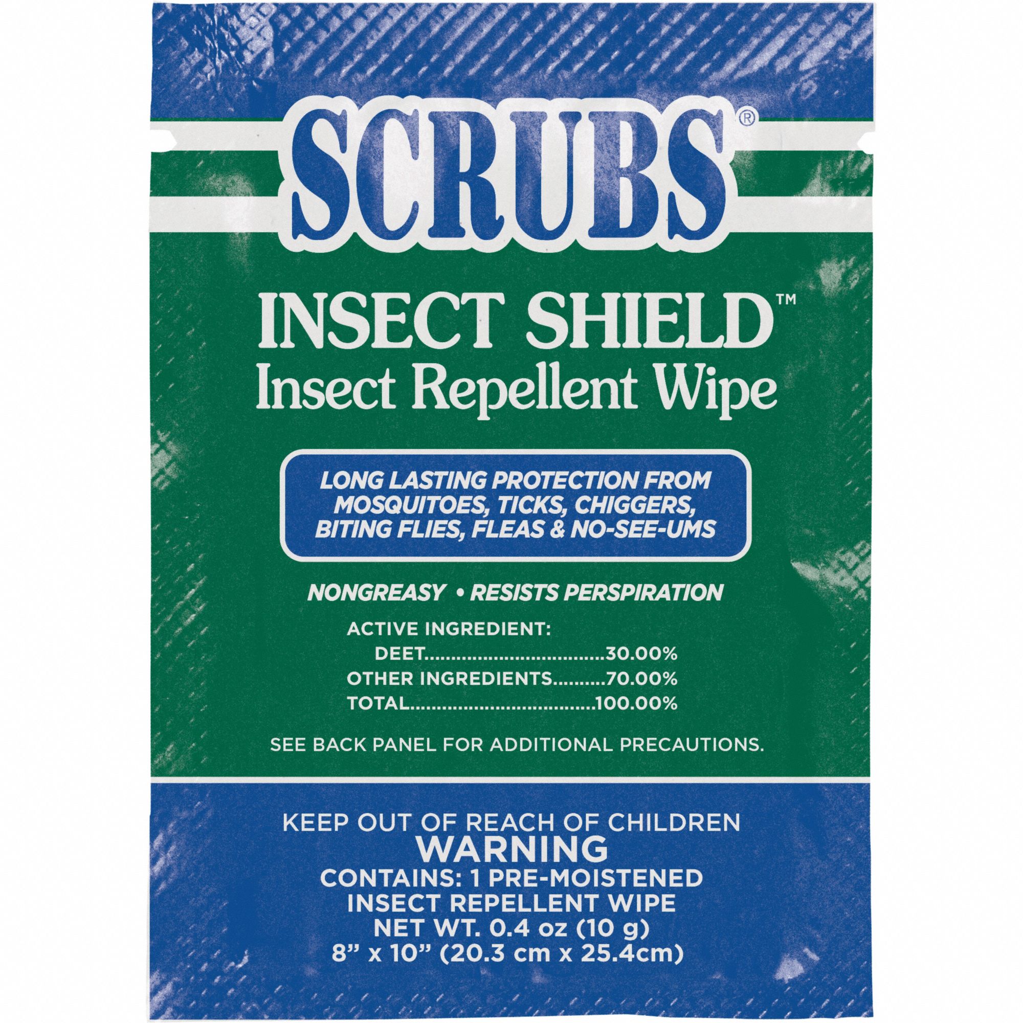 SCRUBS, For Use on Flying and Crawling Insects, Wipes, Insect Repellent