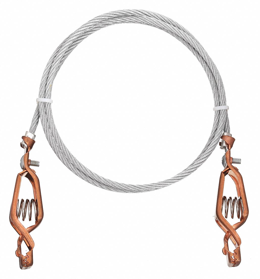 Wesco Bonding and Grounding Wire, Insulation Color Bare, (2) Alligator