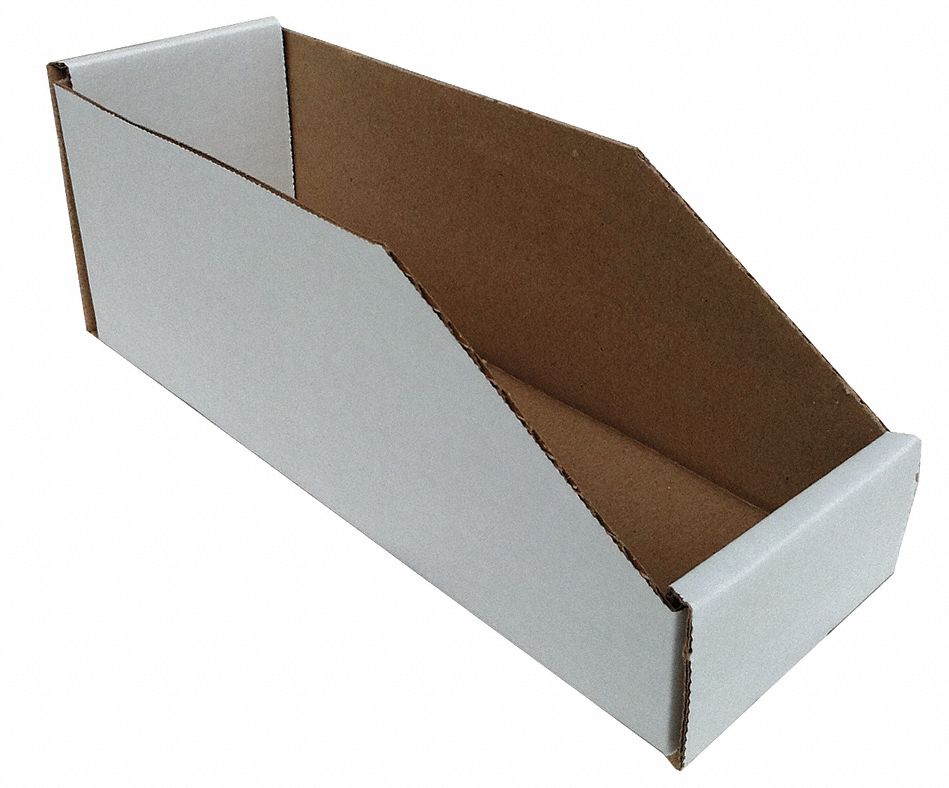 BOX KING Corrugated Shelf Bin, 8 In. W, 18 In. D 9JGV1BSBINBWZ818