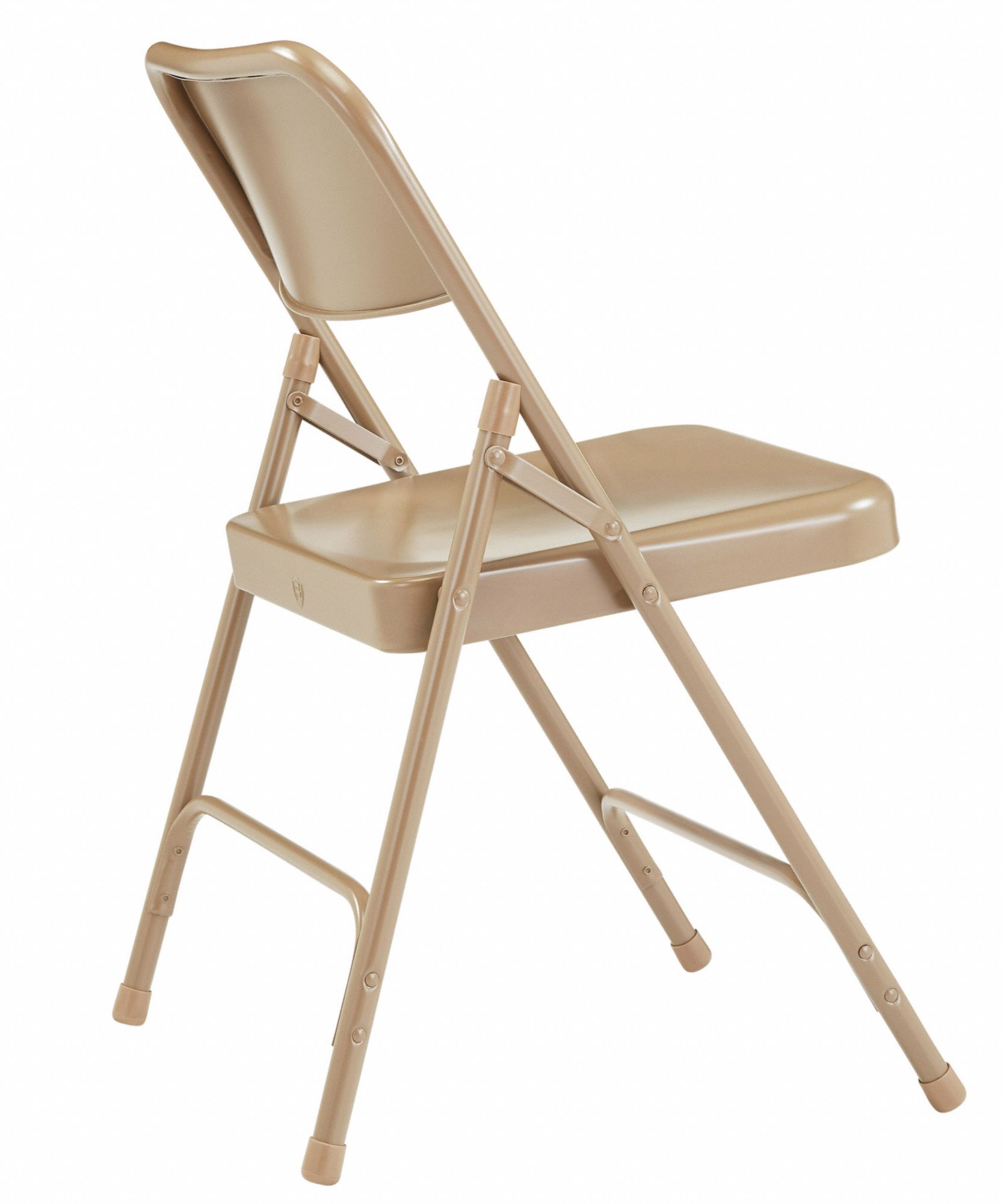 NATIONAL PUBLIC SEATING Beige Steel Folding Chair with Beige Seat Color