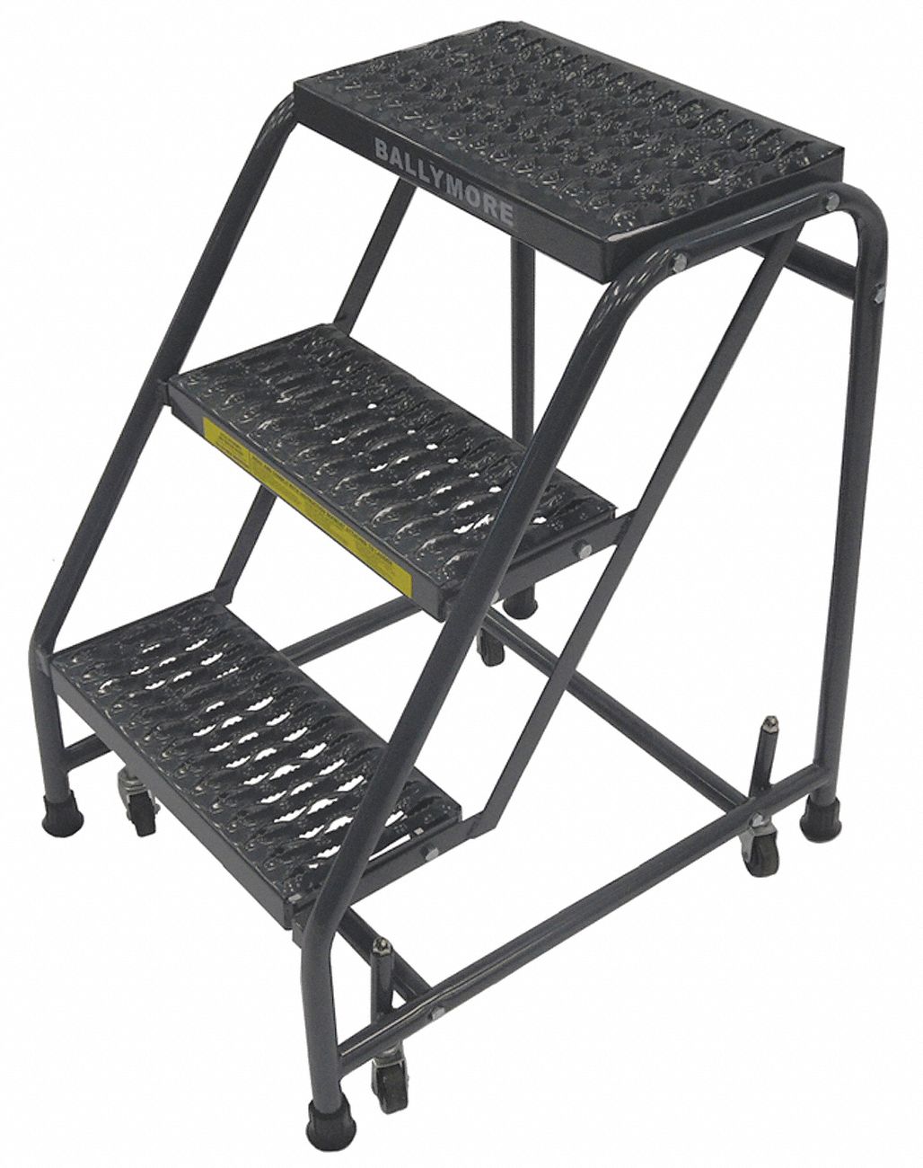 BALLYMORE 3Step Rolling Ladder, Serrated Step Tread, 28 1/2 in Overall