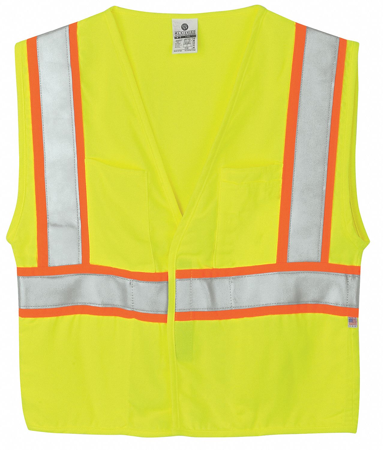 KISHIGO, ANSI Class 2, U, HighVisibility Vest 9FJ37F306/2X Grainger
