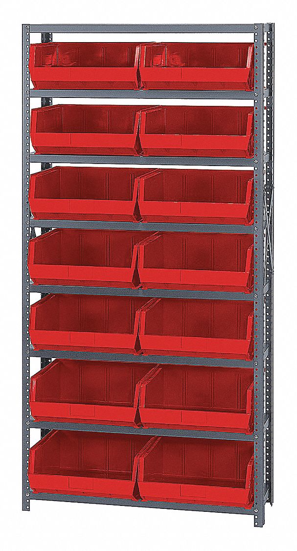 QUANTUM STORAGE SYSTEMS, 36 in x 12 in x 75 in, 1 Sided, Bin Shelving