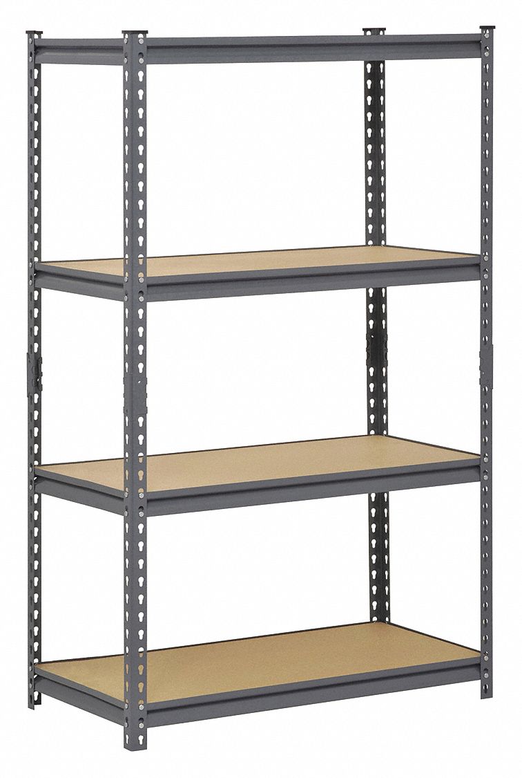 EDSAL Freestanding Boltless Shelving with Particle Board Decking, 4 Shelves, 36"W x 18"D x 60"H