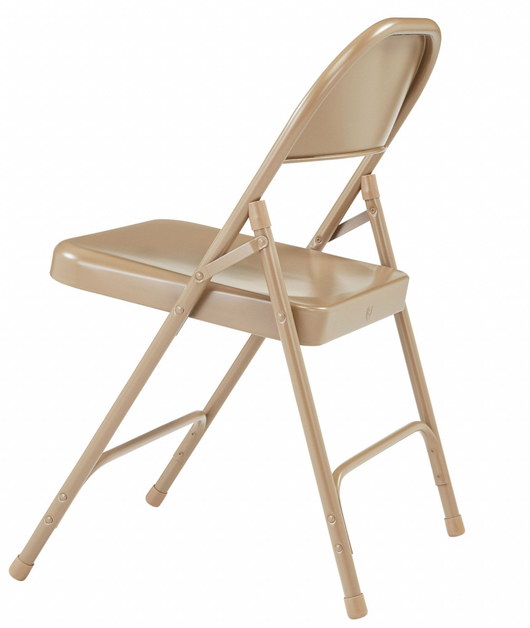 NATIONAL PUBLIC SEATING Beige Steel Folding Chair with Beige Seat Color