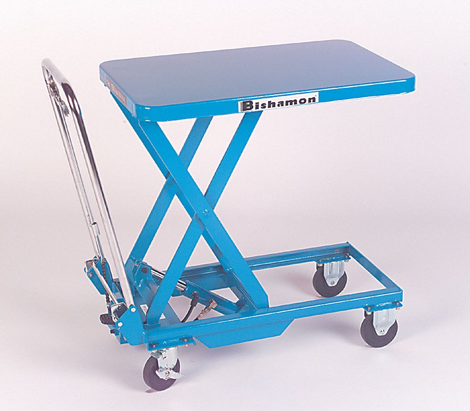 BISHAMON Mobile Electric Lift Scissor Lift Table, 1760 lb. Load