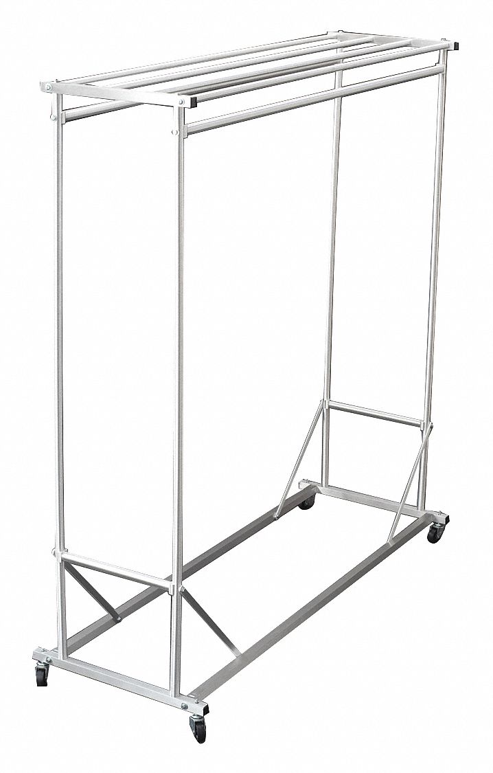 GLARO, 64 in, 48 in Dp, DoubleSided Mobile Coat Rack 9HV681344SA