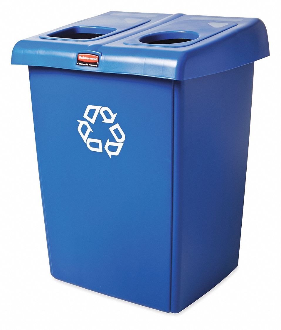 RUBBERMAID COMMERCIAL PRODUCTS (2) 23 gal Rectangular Recycling Station