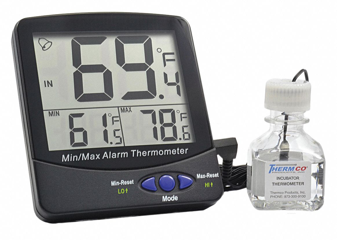 THERMCO Digital Thermometer, (1) Glycol/Water Filled 30mL Bottle Probe