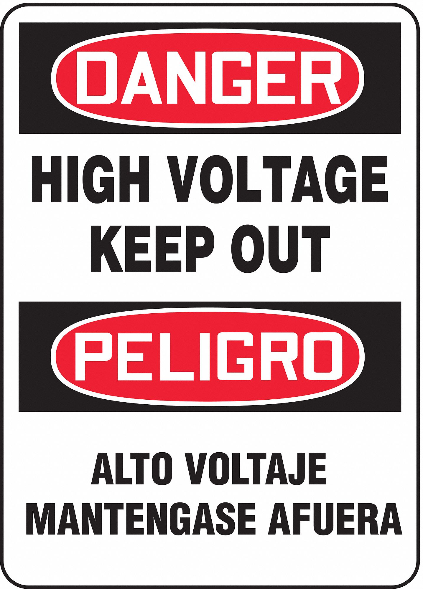 ACCUFORM SpanishBilingual Danger Sign, High Voltage Keep