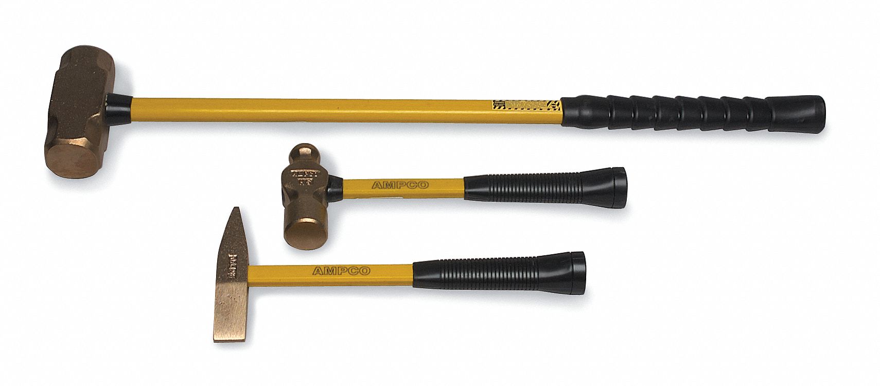 AMPCO Ball Pein Hammer, Head Weight (Oz.) 4.0, Fiberglass Handle
