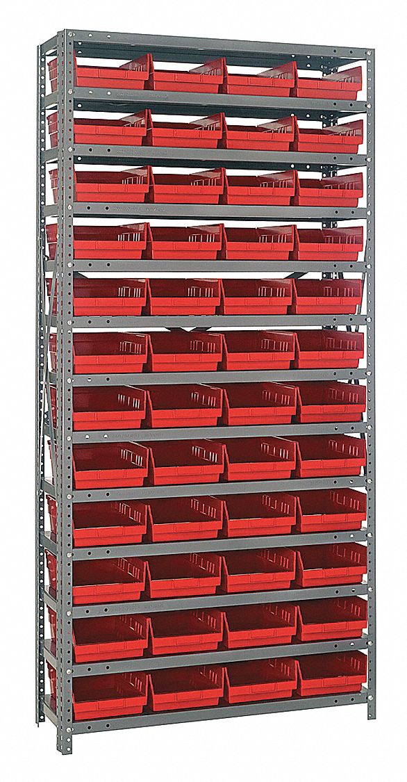 QUANTUM STORAGE SYSTEMS, 36 in x 12 in x 75 in, 1 Sided, Bin Shelving