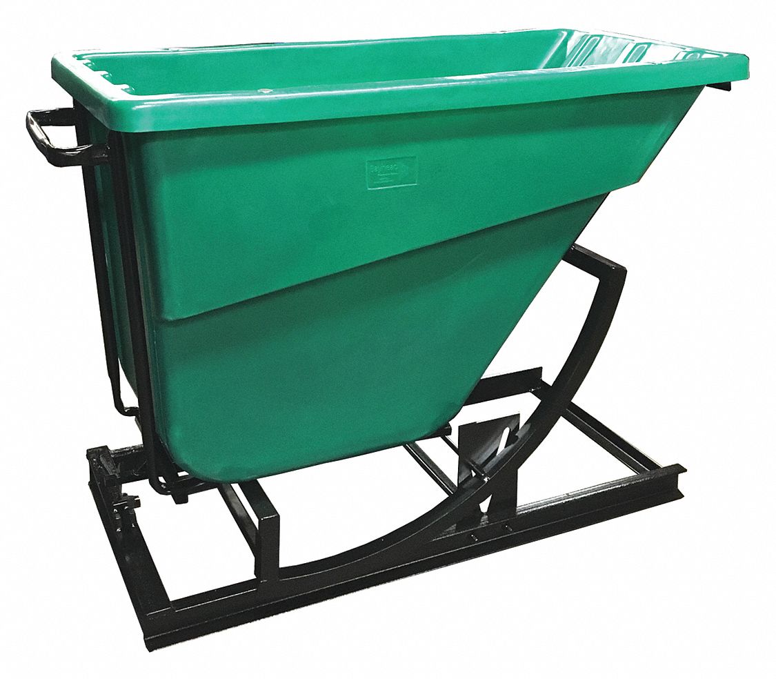Std Hopper, Plastic, Self Dumping Hopper 9R525SD 5/8 GREEN Grainger