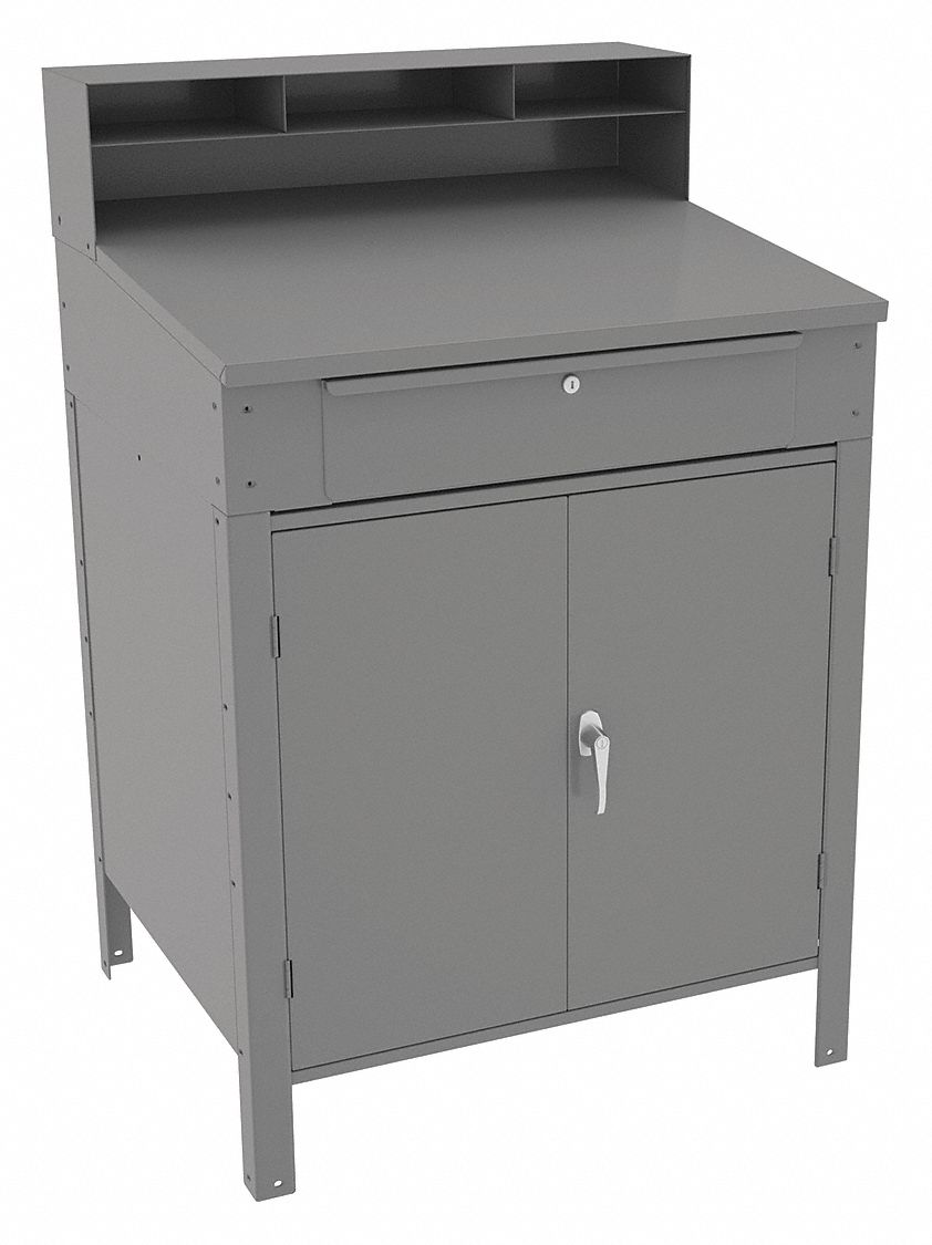TENNSCO, Desk, 34 1/2 in x 29 in x 53 in, Shop Desk 9TCF7SR