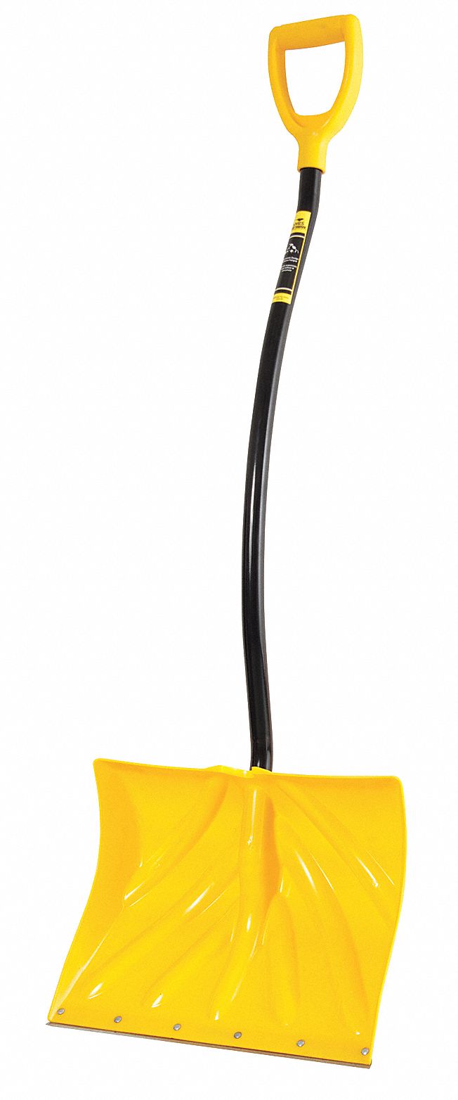 Snow Shovel, Poly With Wear Strip Blade Material, 18" Blade Width, 131