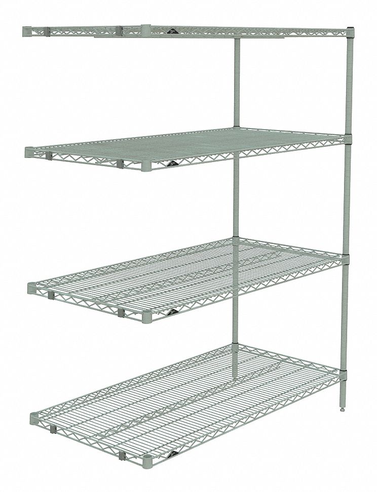 METRO Wire Shelving Unit AddOn, 48 in x 24 in, 63 in Overall Ht, 4