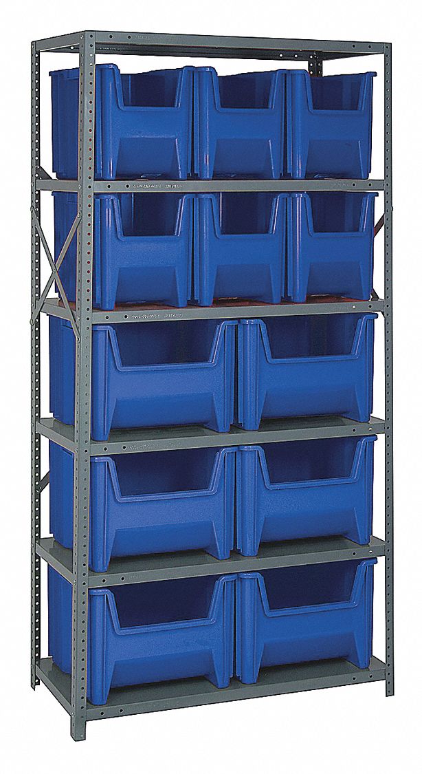 QUANTUM STORAGE SYSTEMS, 36 in x 18 in x 75 in, 1 Sided, Bin Shelving
