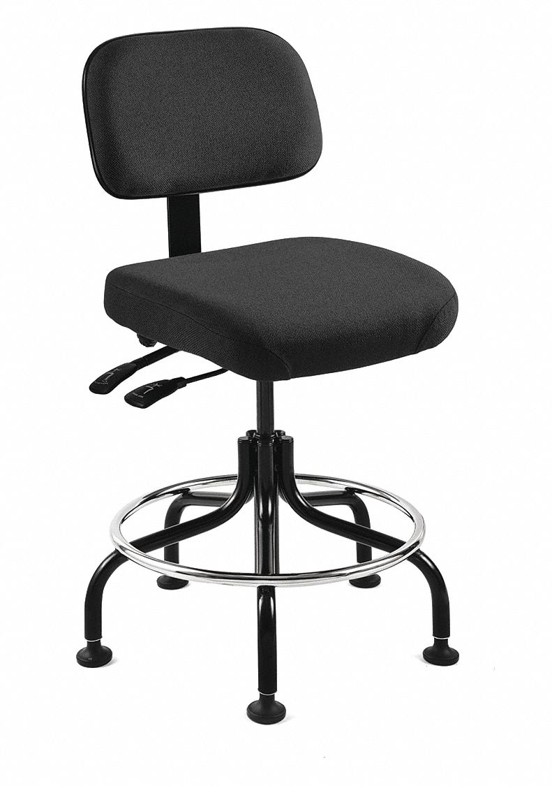 BEVCO Drafting Chair, Drafting Chair, Black, Fabric, 20 in to 25 in Nominal Seat Height Range